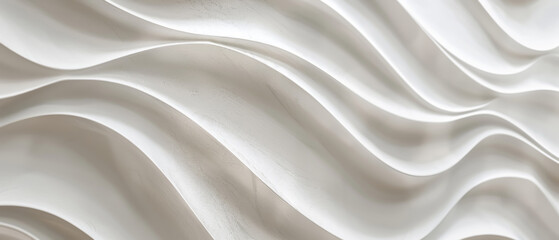 Serene Sandstone, White sandstone waves with smooth texture, soft light, minimalist aesthetic - obrazy, fototapety, plakaty