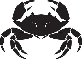 Crab Silhouette Vector Illustration White Background