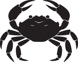Crab Silhouette Vector Illustration White Background