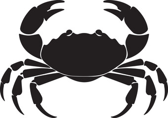 Crab Silhouette Vector Illustration White Background