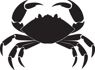 Crab Silhouette Vector Illustration White Background