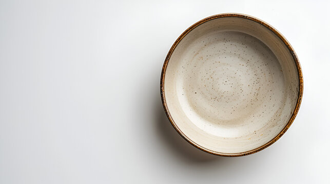 Empty ceramic round plate isolated on white background. generative ai