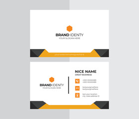 black and yellow corporate abstract business card design template 