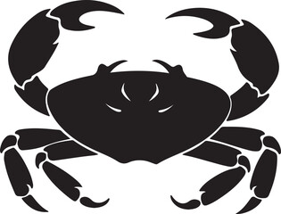 Crab Silhouette Vector Illustration White Background