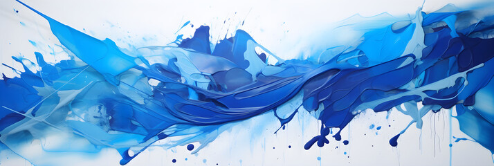 Abstract Symphony of Blue: An Expressive Blend of Cerulean, Cobalt, and Ultramarine Paint
