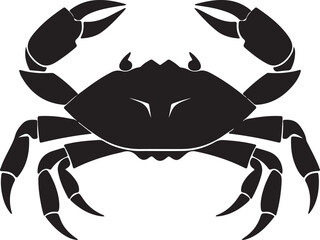 Crab Silhouette Vector Illustration White Background