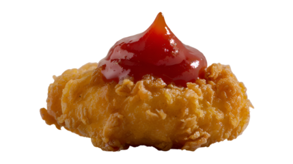 Delicious Nuggets traditional American cuisine with sauce transparent background