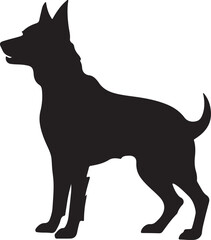 Dog Silhouette Vector Illustration White Background