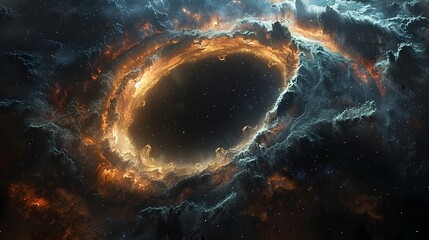 Realistic Black Hole in Fantasy Space Art