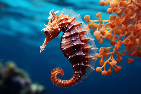 Mediterranean Seahorse Hippocampus Guttulatus