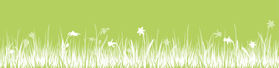 easter time grassland with flowers background