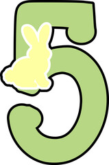 Easter Font Set: Number 5 Alphabet Design