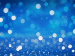 Realistic blue gradient background with a bokeh effect.