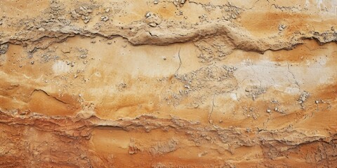 Close-up texture of layered sandstone rock, natural earth tones background.