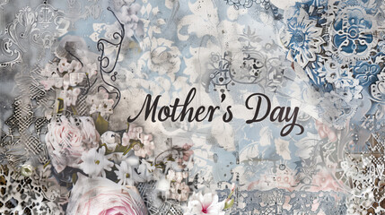 Vintage Lace and Fabric Patterns Mother's Day Collage
