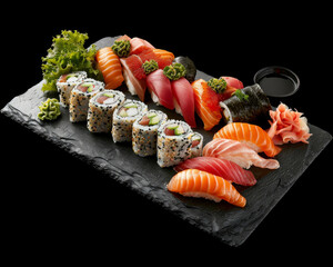 Vibrant Sushi Platter Showcasing Tradition and Innovation