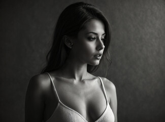 Sexy body woman, Naeked sensual beautiful woman, Artistic black and white photo