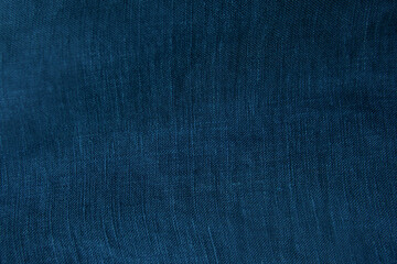 Classic dark blue color tone linen cloth natural material  texture design for background