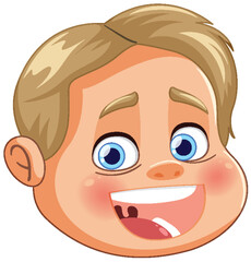 Vector illustration of a cheerful young boy