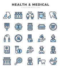 HEALTH & MEDICAL Two Color icons. Vector Two Color illustration.