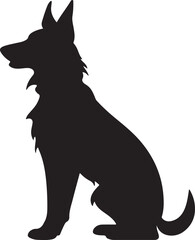 Dog Silhouette Vector Illustration White Background
