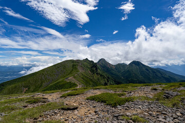 Fototapeta na wymiar 夏の硫黄岳から赤岳