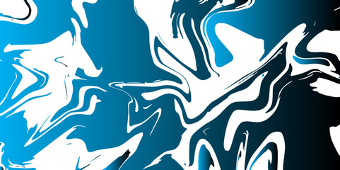 Abstract Blue Marble with oil paint texture. Orange Marbleized Stripes With marble ink texture. Light Orange vector template with chaotic shapes. Retro sunburst twist pattern background.