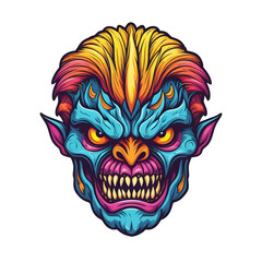 devil head design colorful concept