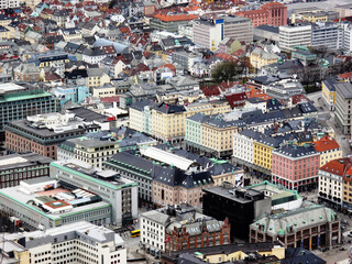 Naklejka premium View of Bergen from Hausberg - Mount Floien - Bergen - Norway