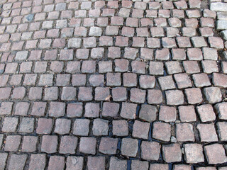 Granite cobbled pavement