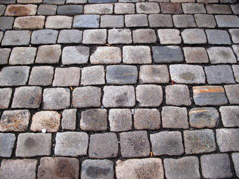 Detailed view of a cobbled street – Bergen – Norway