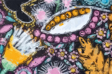 Oil paintings and various floral landscapes, birds and zebras are beautiful