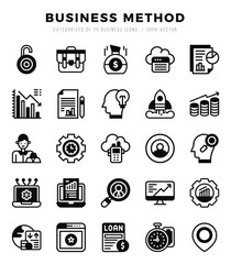 Simple Set of Business Method Related Vector Lineal Filled Icons.