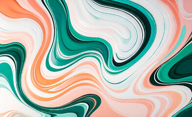 Illustration, postcard: abstract backgrounds with white, green, peach gradient. Template, banner, background, creative, advertisement. Illustration for the design with a place to copy the text