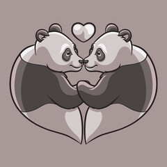 Panda Love mascot great illustration for your branding business