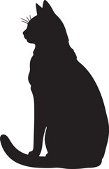 Cat Silhouette Illustration Vector White Background