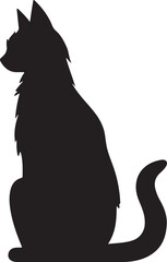 Cat Silhouette Illustration Vector White Background
