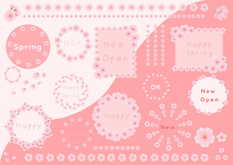 桜の花のフレームセット