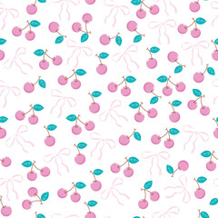 Cherry Delight - Vibrant Fruit Illustrations for Fresh Designs same less pattern