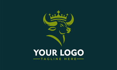 Minimalist Bull Logo Vector Unique Design for Small Business Branding Identity