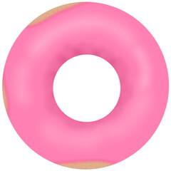 pink donut isolated on white