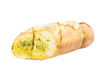 Tasty bread with garlic cheese and herbs on file png