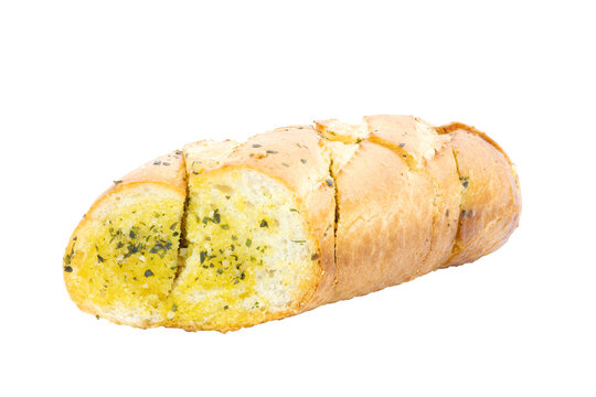 Tasty bread with garlic cheese and herbs on file png