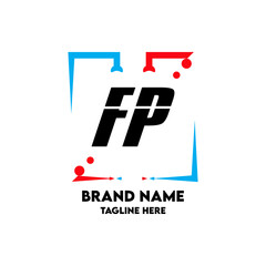 Obraz premium FP Square Framed Letter Logo Design Vector