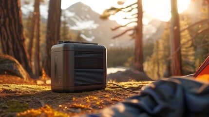 Portable power station, a compact and eco-friendly generator designed for outdoor activities like camping, hiking, and emergency preparedness.
