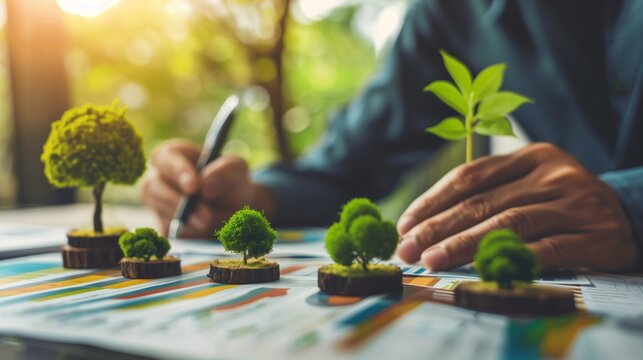 An image depicting the concept of ESG (Environmental, Social, and Governance) Risk Management representing sustainability, corporate responsibility, and ethical business practices.