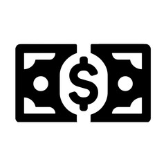 "Money Icon: This Icon Features A Blend Of A Dollar Sign And Paper Money In Vector Form, Epitomizing The Elements Of Financial Transactions."