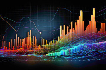 Colorful graphs illustrating the performance of key indices and stocks in the financial market.