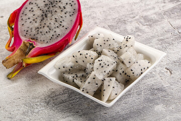 Dragon fruit Pitahaya in the bowl