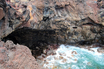 Ana Kai Tangata sea cave from Easter Island- Rapa Nui, Chile